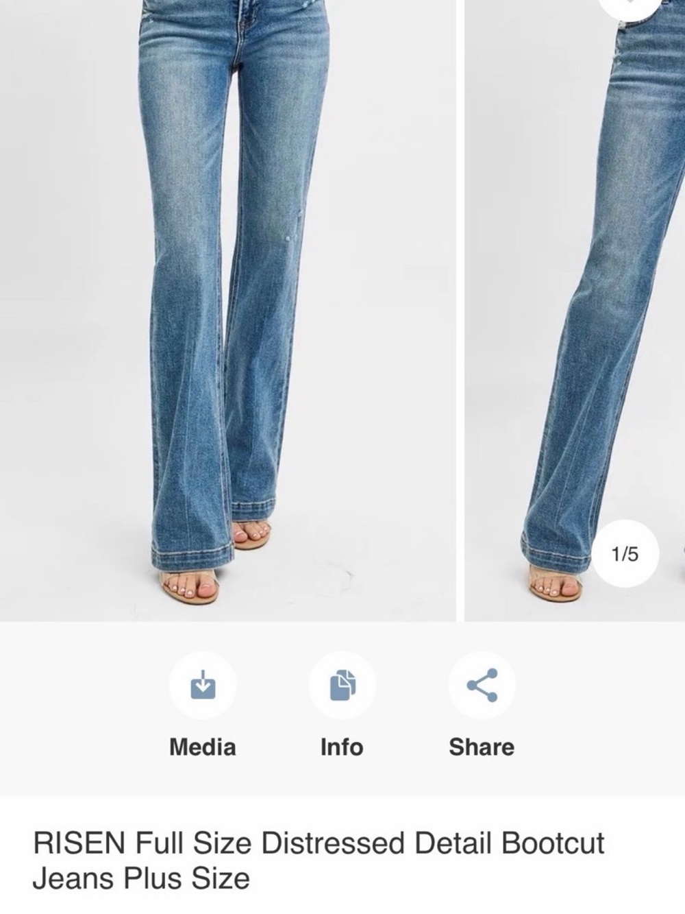 RISEN Plus-Size Bootcut Jeans in Medium Blue Wash